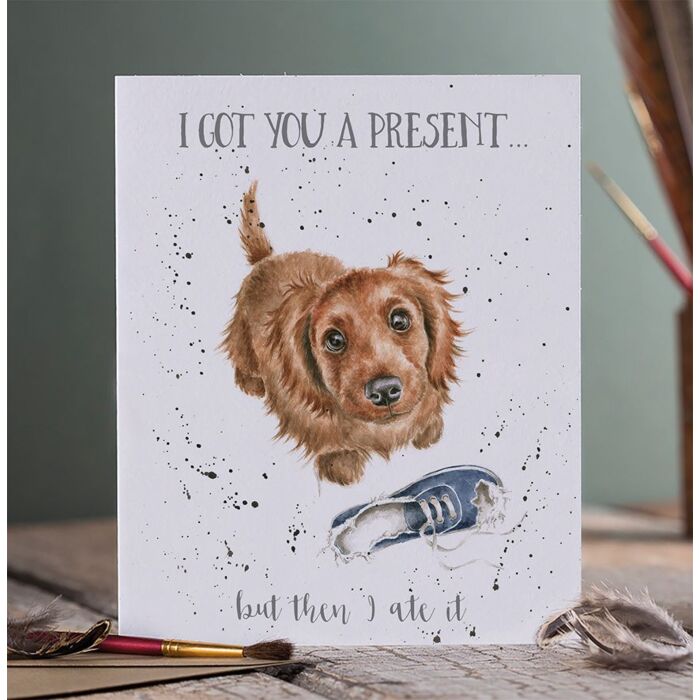 Wrendale Designs "I Got You a Present" Puppy Birthday Card